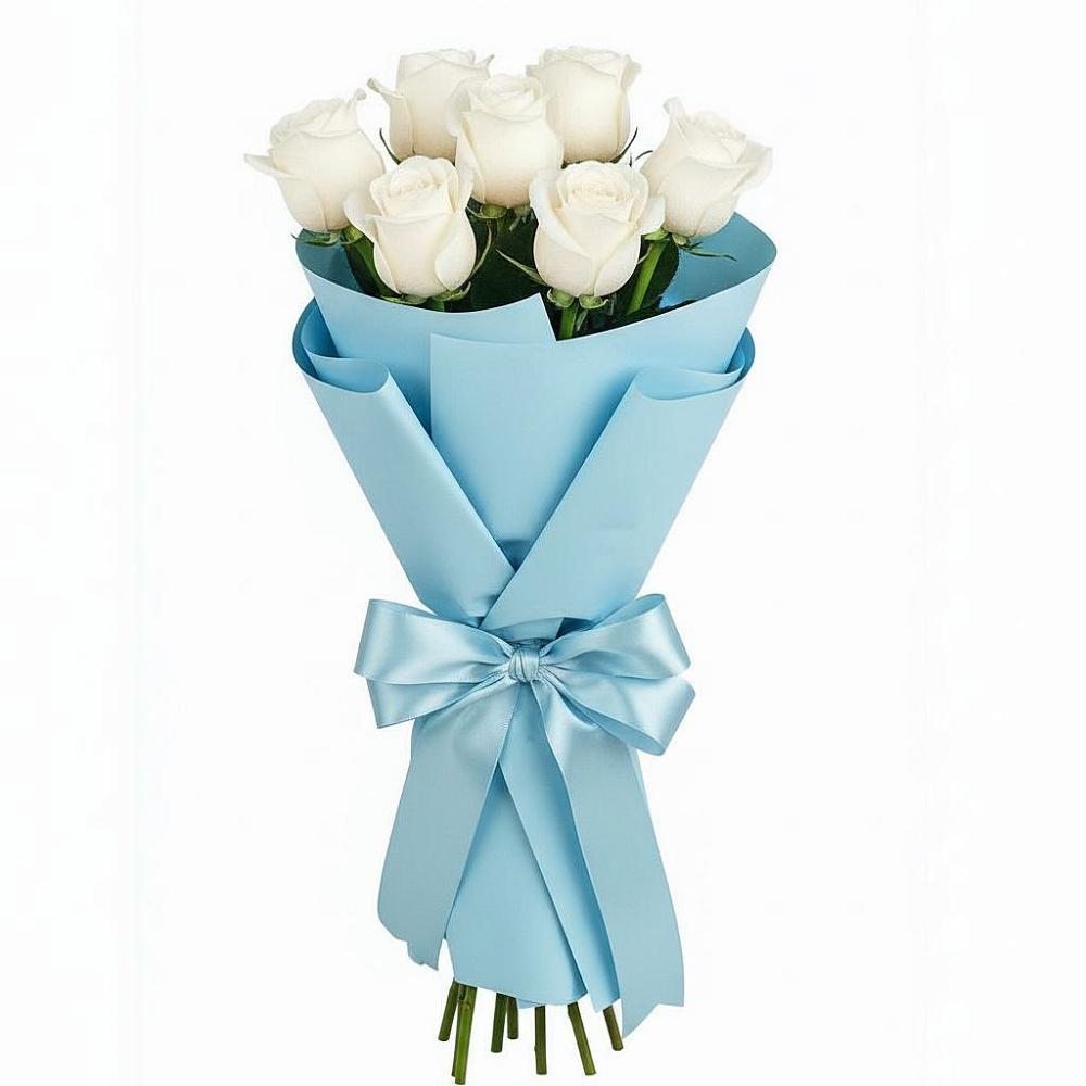 Букет 7 белых роз Проуд в Чистополе