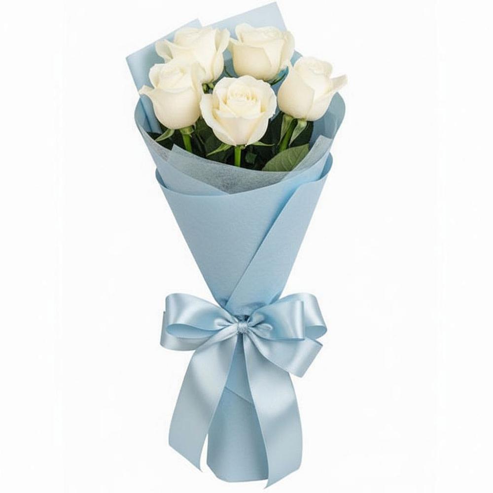 Букет 5 Белых роз Проуд в Чистополе
