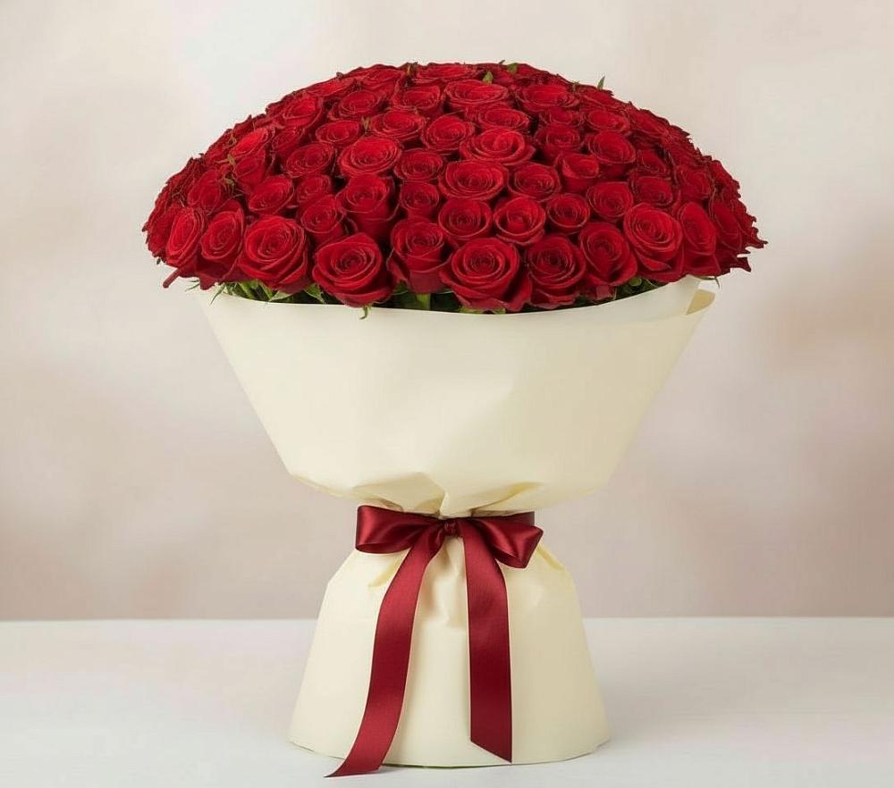 Букет 101 Красная роза Милано в Чистополе
