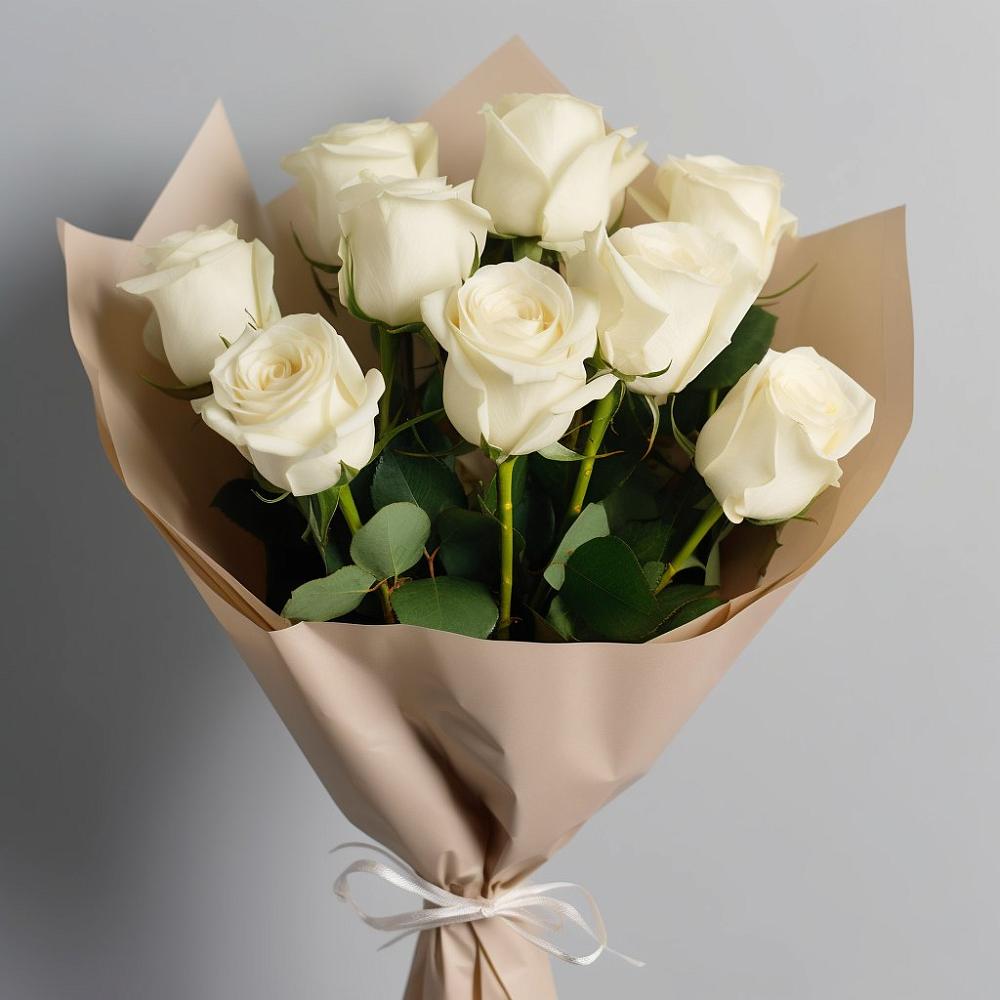 Букет 9 Белых роз Эдлесс Лав в Чистополе