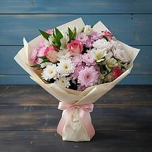 Букет цветов из:  Хризантемы, Альстромерии и Розы в Чистополе